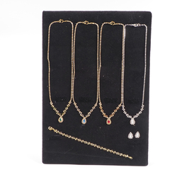 Sample card Lot 4 Czech vintage crystal glass rhinestone Set Necklace Earrings bracelet 