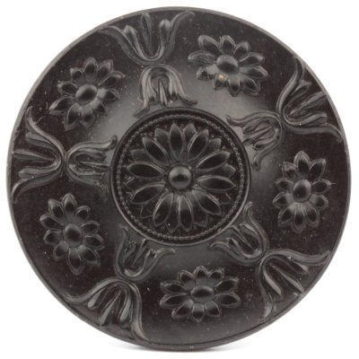Antique Victorian Czech Jet Black Glass Buttons