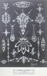 German Art Nouveau jewelry technical design print catalogue page Paris 1911 "Schmuck-Allerlei"