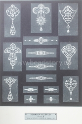 Art Nouveau ring and brooch technical design print catalogue page "Schmuck-Allerlei" Germany