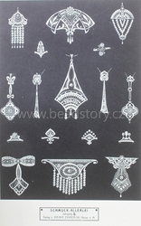 Art Nouveau ring, pendant and brooch technical design print catalogue page "Schmuck-Allerlei" Germany