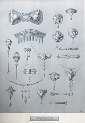 Art Nouveau jewelry technical design print "Schmuck Kasten" Germany 1900's #11