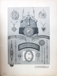 Art Nouveau bag and jewelry technical design print "Schmuck Kasten" Germany 1900's #8