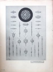 Art Nouveau necklace and brooch technical design print "Schmuck Kasten" Germany 1900's #5