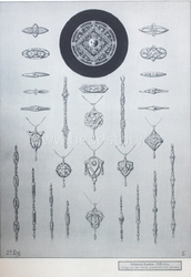 Art Nouveau necklace and brooch technical design print "Schmuck Kasten" Germany 1900's #5