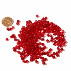 Lot (225) 4mm vintage transparent red rondelle seed Czech glass beads
