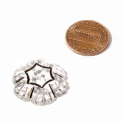 23mm Czech antique Art Nouveau crystal faceted flower glass button