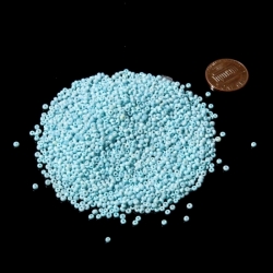 Lot (3000) vintage Czech opaque pale blue rondelle seed glass beads