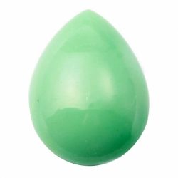 25x18mm Czech vintage pastel green teardrop glass cabochon