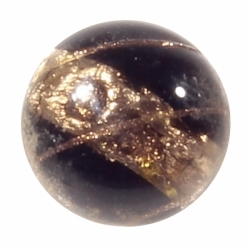 14mm Victorian antique Czech foil stripe aventurine rosette shank glass button