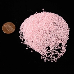 Lot (2000) vintage pink lined crystal hexagon micro Czech seed glass beads