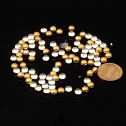 Lot (90) ss22 Czech vintage domed foil mirror crystal clear glass rhinestones