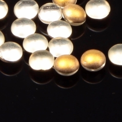 Lot (90) ss22 Czech vintage domed foil mirror crystal clear glass rhinestones