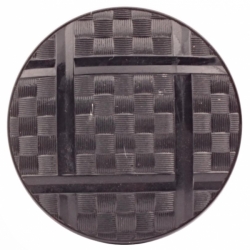 51mm large antique Victorian Czech faux fabric weave black glass button