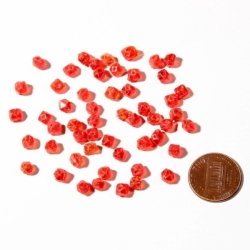 Lot (50) 4mm Czech vintage orange English cut faceted glass beads