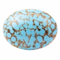 Large 30mm Czech Deco vintage blue matrix marble oval art glass cabochon