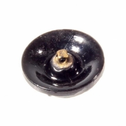 23mm Czech antique Victorian floral edge bumpy black art glass button