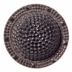 23mm Czech Bohemian antique Victorian faux marcasite black art glass button