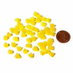 Lot (50) 6mm Czech vintage semi translucent yellow cone necklace cap glass beads