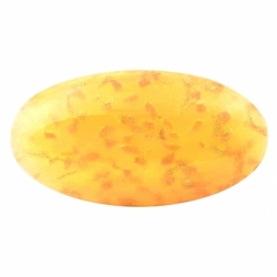 36mm large Czech vintage dragons breath aventurine gold yellow oval glass cabochon