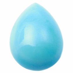 Large 25x18mm vintage Czech pastel blue teardrop domed glass cabochon