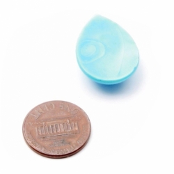 Large 25x18mm vintage Czech pastel blue teardrop domed glass cabochon