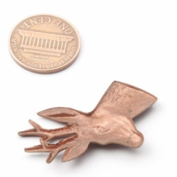 Czech 1920's Vintage realistic stags head stamped metal pin brooch jewelry element