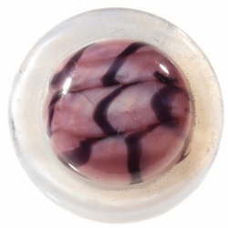 15mm Victorian antique Czech satin feather marble opaline moonglow rosette shank glass button