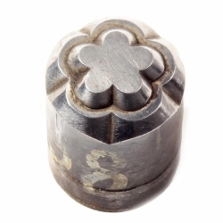 23mm geometric pentagon flower 1920's Antique vintage Czech glass button cabochon bead steel mold impression die punch tool jewelry design