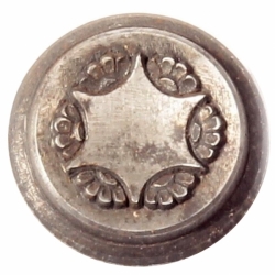 18mm hexagon star and flowers 1920's Antique vintage Czech glass button cabochon bead steel mold impression die punch tool jewelry design