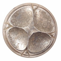 23mm 4 leaf clover flower 1920's Antique vintage Czech glass button cabochon bead steel mold impression die punch tool jewelry design