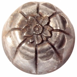 18mm fluted flower 1920's Antique Czech impression die glass button cabochon bead steel mold punch tool jewelry design