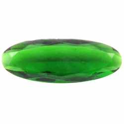 Antique Czech 32mm green hand oval navette faceted glass rhinestone