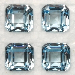 Lot (59) 6mm vintage Austrian D.S synthetic spinel octagon Aquamarine gemstones