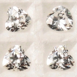 Lot (118) 4mm Austrian D.S vintage heart faceted cubic Zirconia gemstones