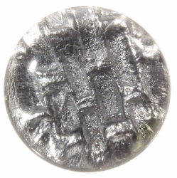 15mm Victorian antique Czech geometric silver foil crystal paperweight lampwork rosette shank glass button