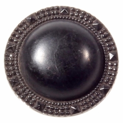 23mm Czech antique Victorian faux marcasite black art glass button