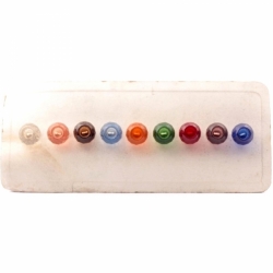 Sample card (9) 18mm Czech 1920s vintage transparent ball faceted glass buttons