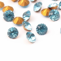 Lot (360) ss23 vintage Austrian D.S aqua blue round glass rhinestones