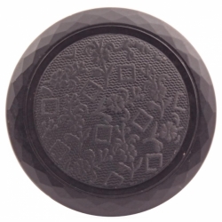 50mm large antique Czech Arts and Crafts floral faceted black glass button