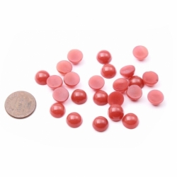 Lot (24) 10mm Czech vintage carnelian red opaline gemstone glass cabochons