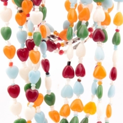 Lot (5) 16" Vintage Czech necklaces multicolor heart shaped glass beads