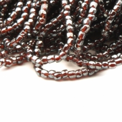 Master Hank (12000) vintage Czech metallic red faceted seed glass beads 13 bpi