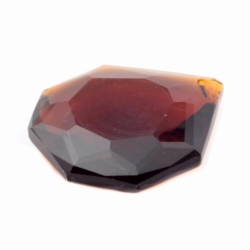 31mm Czech vintage heptagon facet amber pendant glass bead chandelier prism
