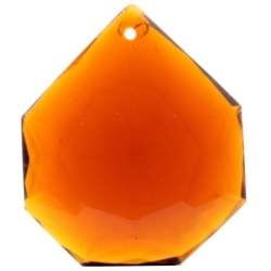 31mm Czech vintage heptagon facet amber pendant glass bead chandelier prism