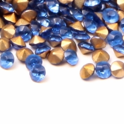 Lot (1300) ss12 Czech vintage foiled sapphire blue glass rhinestones