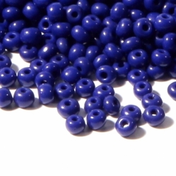 Lot (2000) 1.5mm vintage Czech royal blue rondelle seed glass beads