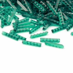 Lot (350) 9x1.5mm vintage Czech emerald green baguette bar glass rhinestones