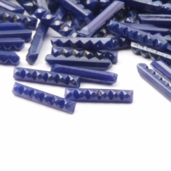 Lot (240) 9x1.5mm vintage Czech tile blue baguette bar glass rhinestones