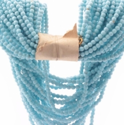 Hank (12) vintage Czech 2 strand necklaces pastel blue glass beads